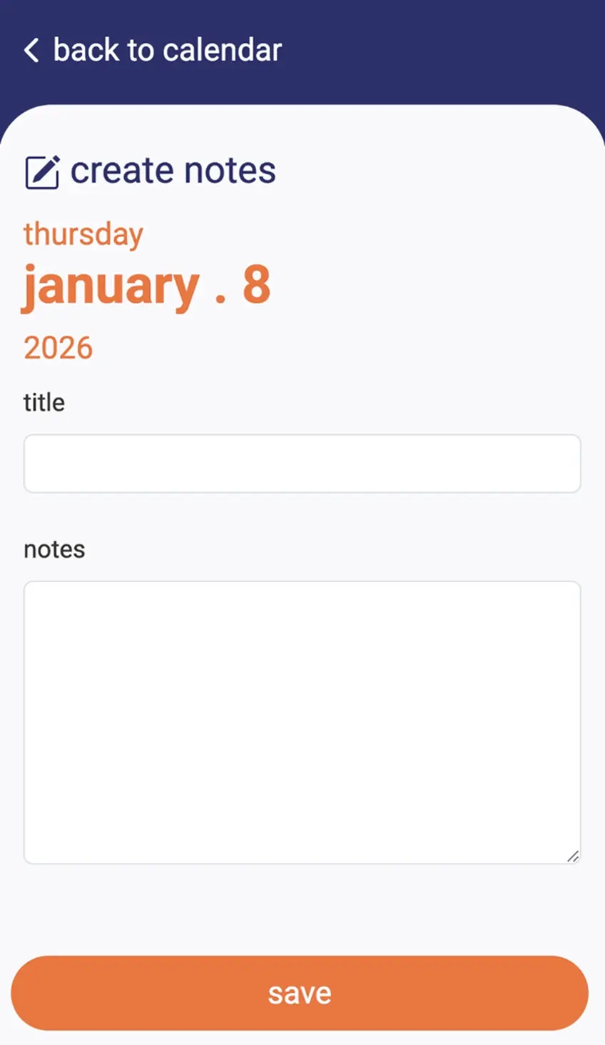 カレンダーアプリ メモ新規登録画面のスクリーンショット